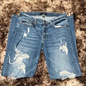 Judy Blue Distressed Blue Boyfriend Jeans